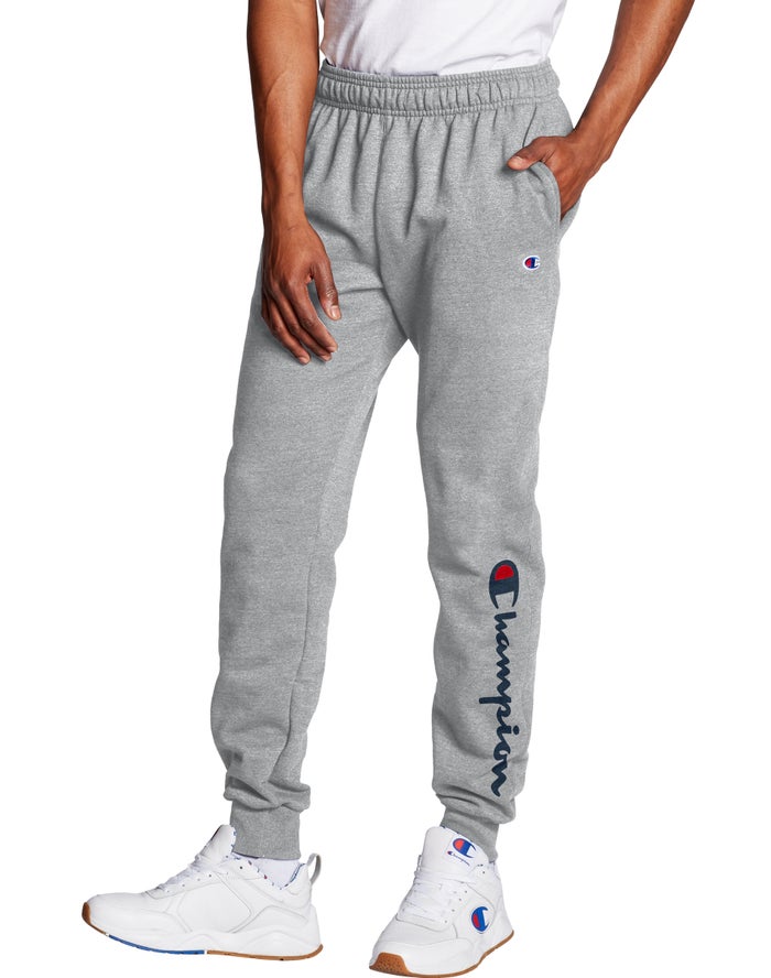 Champion Joggingbroek Heren - Grijs - Powerblend Fleece Script Logo ( 967214-LVR )